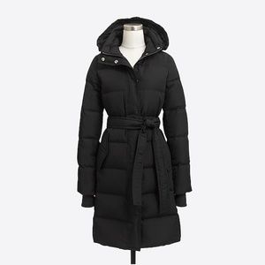 J. Crew - Long Belted Puffer Jacket - Black - M